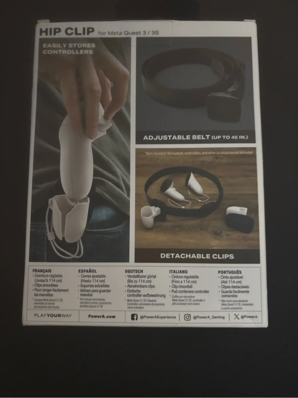 PowerA Black Hip Clip for Meta Quest 3 / 3S